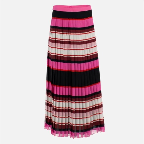 Valentino ! Pleated striped silk-georgette midi skirt (42) - Picture 3 of 15